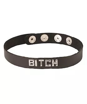 Leather Id Collar Bitch