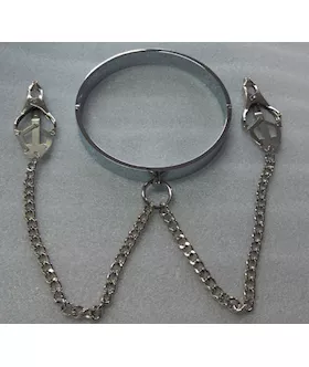 Lockable Metal Collar With Nipple Clamps