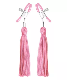 Tickle Me Pink Nipple Clamp Tassels