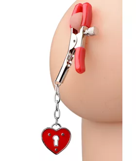 Captive Heart Padlock Nipple Clamps