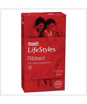 Ansell Lifestyles Ribbed 12 Pack