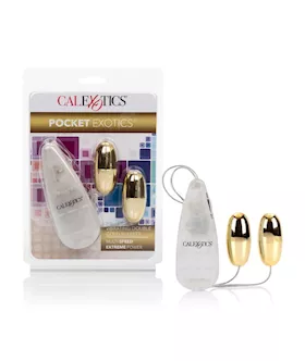 Pocket Exotics Vibrating Double Gold Bullets