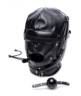 Bondage Hood With Breathable Ball Gag