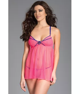 Sheer Mesh Babydoll And Thong