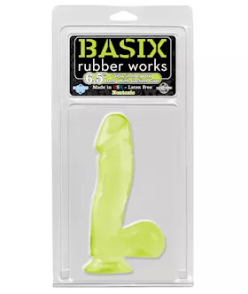 Basix 6.5 Inch Dong W Suction Glow