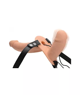 Power Pegger Silicone Vibrating Double Dildo With Harness