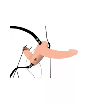 Power Pegger Silicone Vibrating Double Dildo With Harness