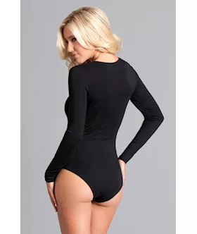One Piece Long Sleeved Body Suit With Zig Zag Straps - M/l
