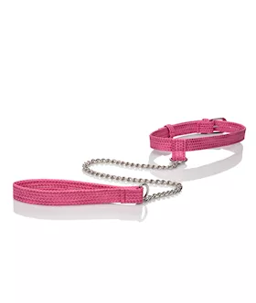 Calexotics Tickle Me Pink Collar With Leash