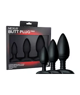 Butt Plug Trio 3 Solid Silicone Butt Plugs 