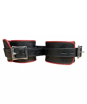 Bound X Wide Leather Cuff And Collar Set