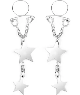 Silver Star Nipple Rings