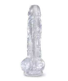 King Cock Clear Dildo With Balls - 8 Inch