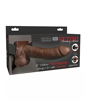 Fetish Fantasy 8 Inch Hollow Rechargeable Strap-on Remote 