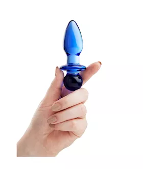 Lucent Sphere Handle Glass Butt Plug