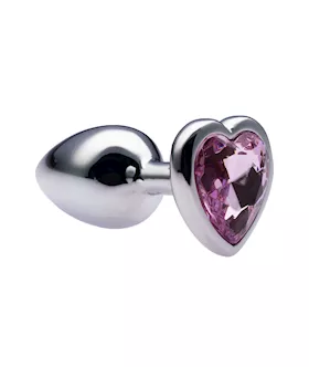Kink Range Alloy Love Heart Gemmed Butt Plug  27 Inch