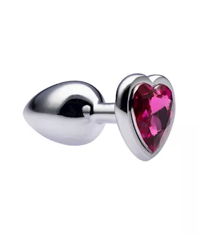 Kink Range Alloy Love Heart Gemmed Butt Plug  27 Inch