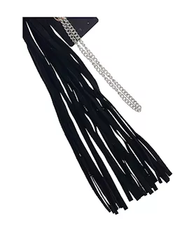 Bound X Suede Flogger With Thin Metal Handle And Chain
