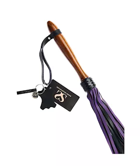 Bound X Calf Leather Flogger With Wooden Handle