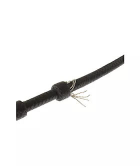 Bound X Leather Tassel Whip With Silver Balls
