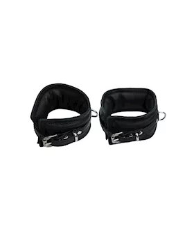 Bound X Padded Cuffs And Collar Set With Thin Strap