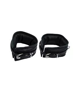 Bound X Padded Cuffs And Collar Set With Thin Strap