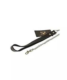 Bound X Chain Leash With Nubuck Leather Handle