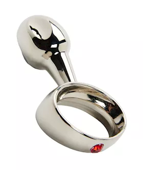 KinKi Ring Butt Plug with Red Gem
