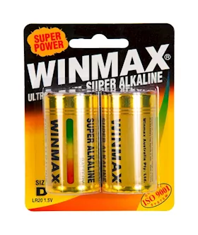 Super Alkaline D Batteries 2 Pack