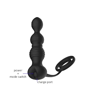 Obsidian Dual Rings Beads Vibrator