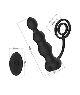 Obsidian Dual Rings Beads Vibrator