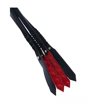 Bound X Spiked Leather Flogger With Braid Detail