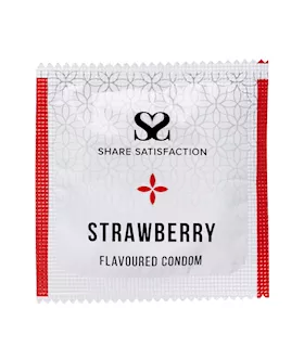 Share Satisfaction Strawberry Flavoured Condoms - 100 Bulk Pack