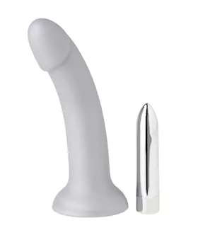 Nood Colours Silver Dildo with Bullet