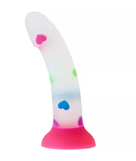 Nood Colours Love Heart Confetti Silicone Dildo