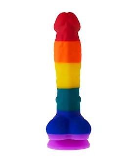 Nood Colours Rainbow Silicone Dildo With Balls