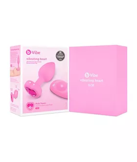 B-vibe Remote Control Vibrating Jewelled Heart Plug S/m