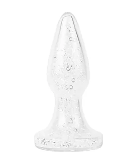 Glitter Gem Glass Butt Plug