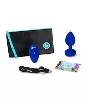 B-vibe Vibrating Jewel Plug L/xl Navy