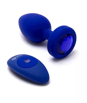 B-vibe Vibrating Jewel Plug L/xl Navy