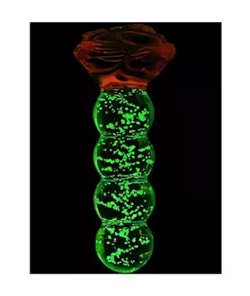 Lucent Glow In The Dark Beaded Rose Glass Massager
