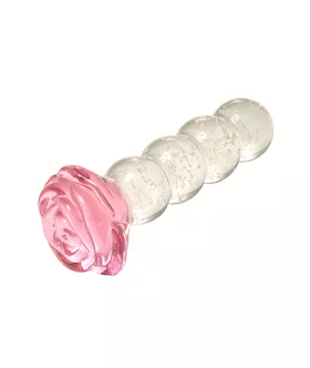 Lucent Glow In The Dark Beaded Rose Glass Massager