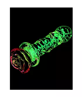 Lucent Glow In The Dark Dotted Rose Glass Massager