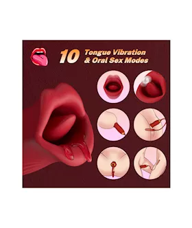 Luscious Lips Licking Vibrator With Thrusting Egg