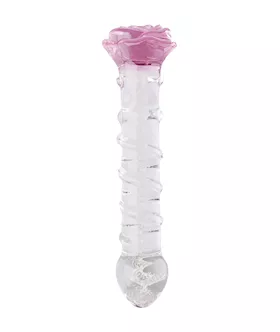 Glow In The Dark Dote On Me Rose Glass Massager