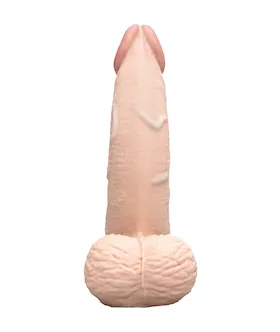 B-vibe Slipskin Realistic Curved Dildo With Balls