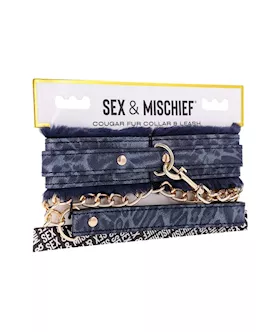 Sex And Mischief Cougar Fur Collar And Leash