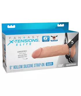Fantasy X Tensions Elite Silicone Hollow Strap On 6 Inch