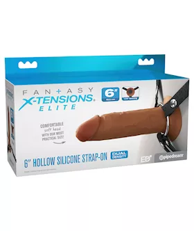 Fantasy X Tensions Elite Silicone Hollow Strap On 6 Inch