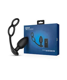 Tornado Rotating And Vibrating Butt Plug With Cock Ring